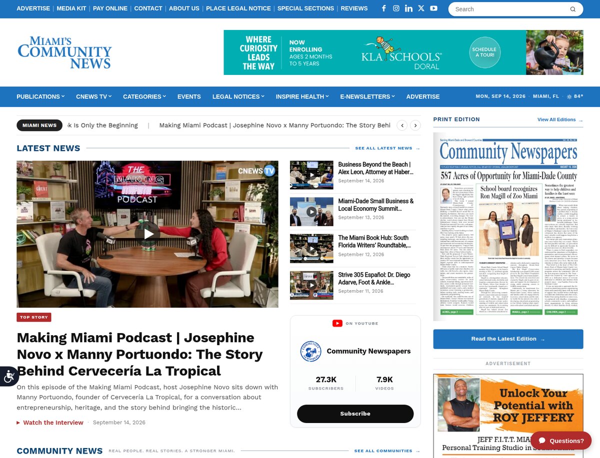Miami’s Community Newspapers homepage